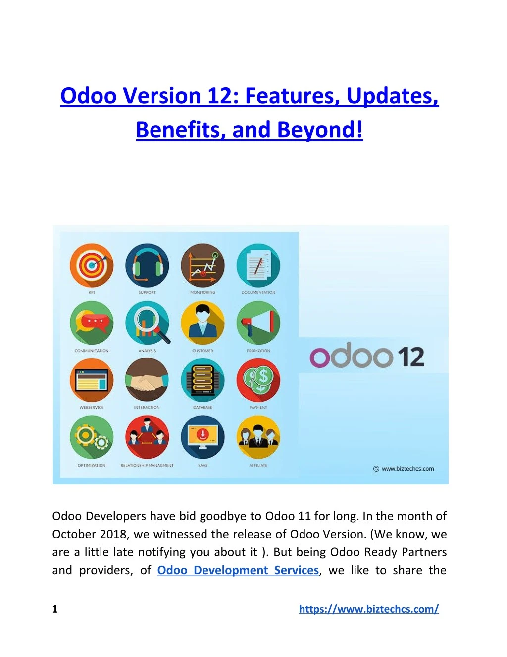 odoo version 12 features updates benefits