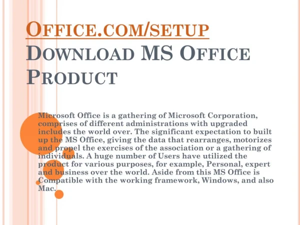 office com setup download ms office product
