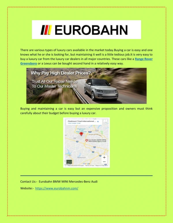 Eurobahn: BMW Repair Service at Fair Price