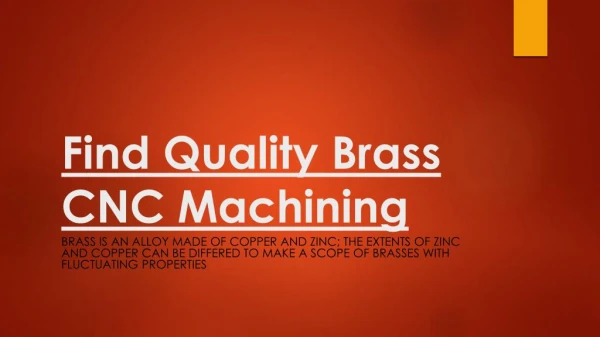 Find Quality Brass CNC Machining