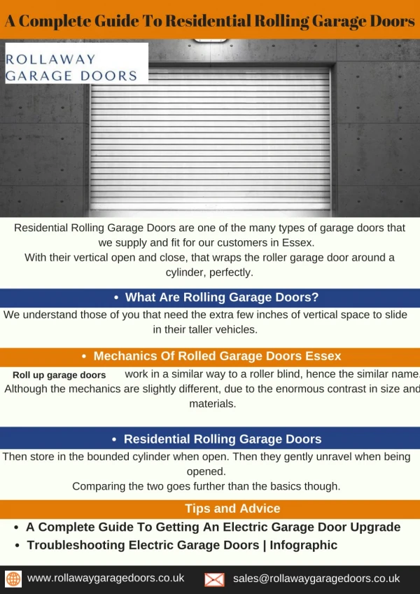 A Complete Guide To Residential Rolling Garage Doors