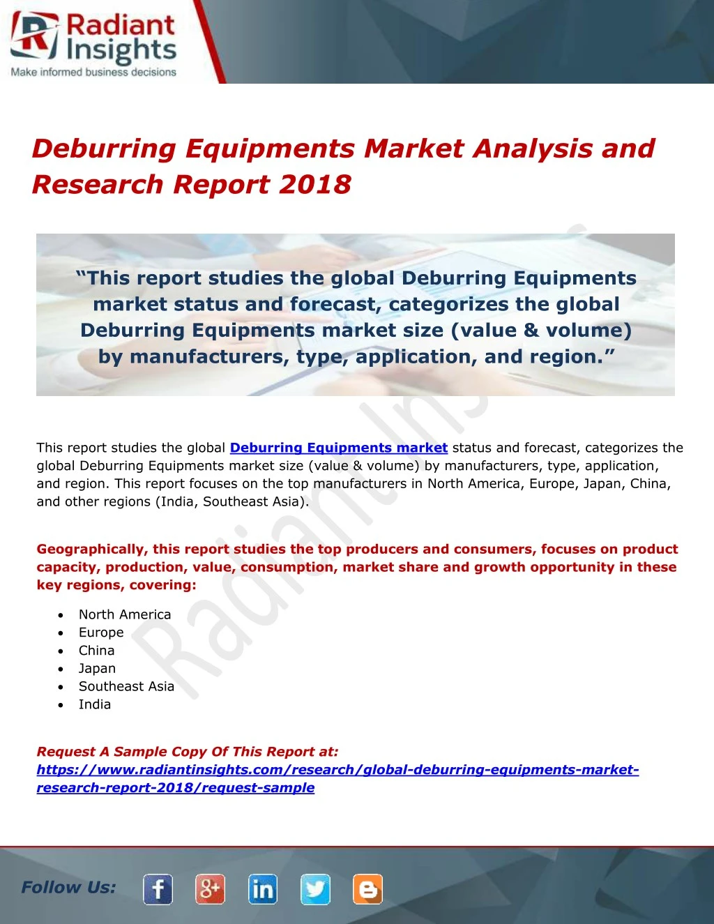 deburring equipments market analysis and research