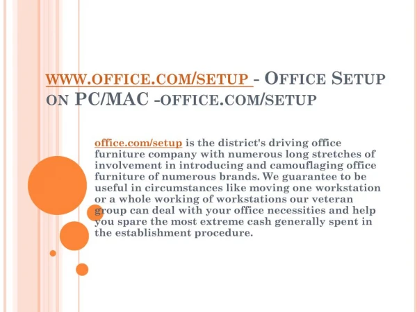 www office com setup office setup on pc mac office com setup