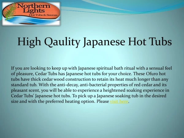 High Qaulity Japanese Hot Tubs