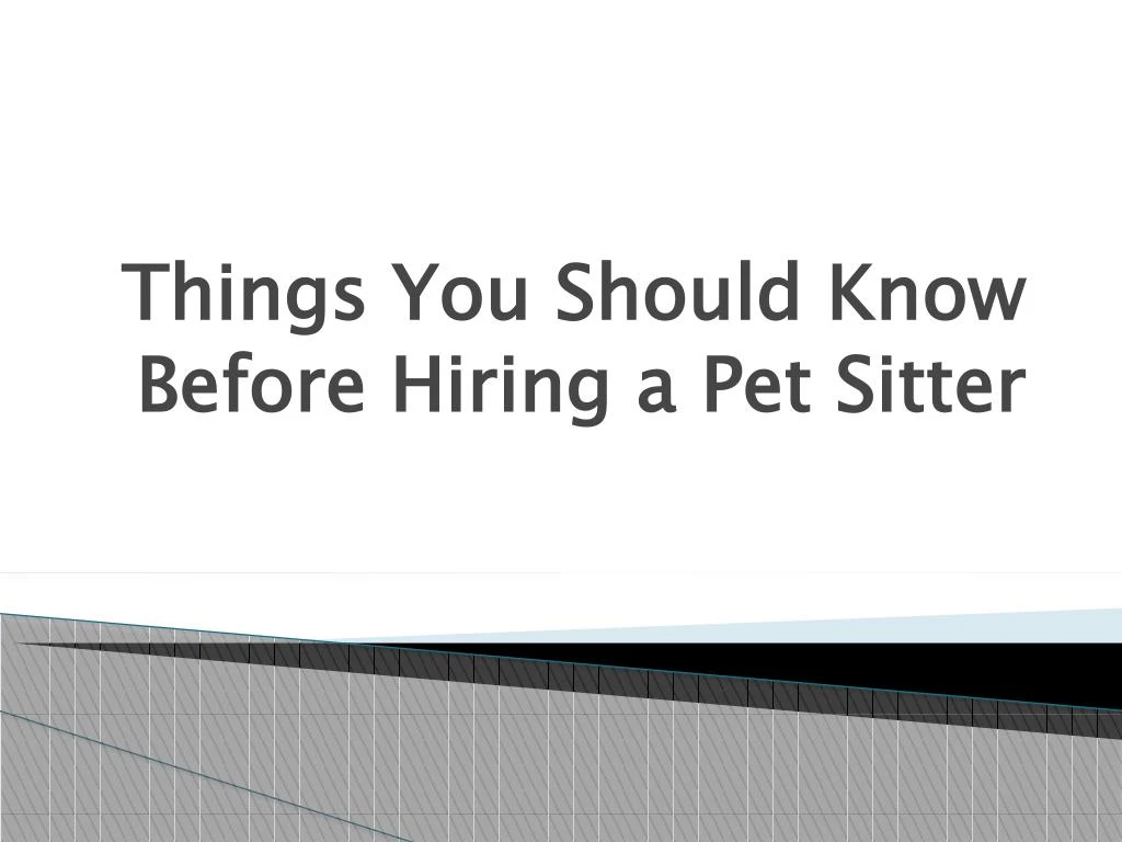 things you should know before hiring a pet sitter