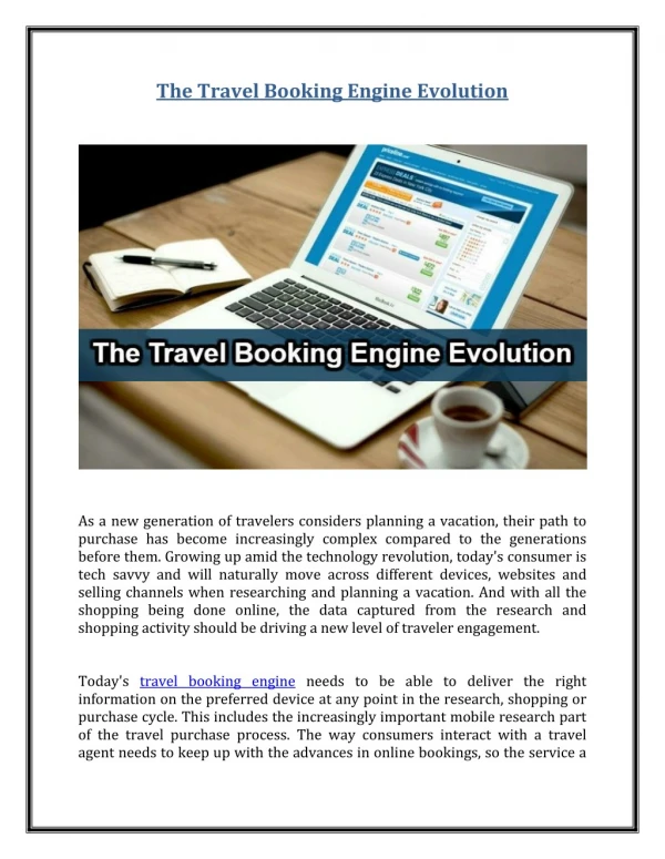 the travel booking engine evolution