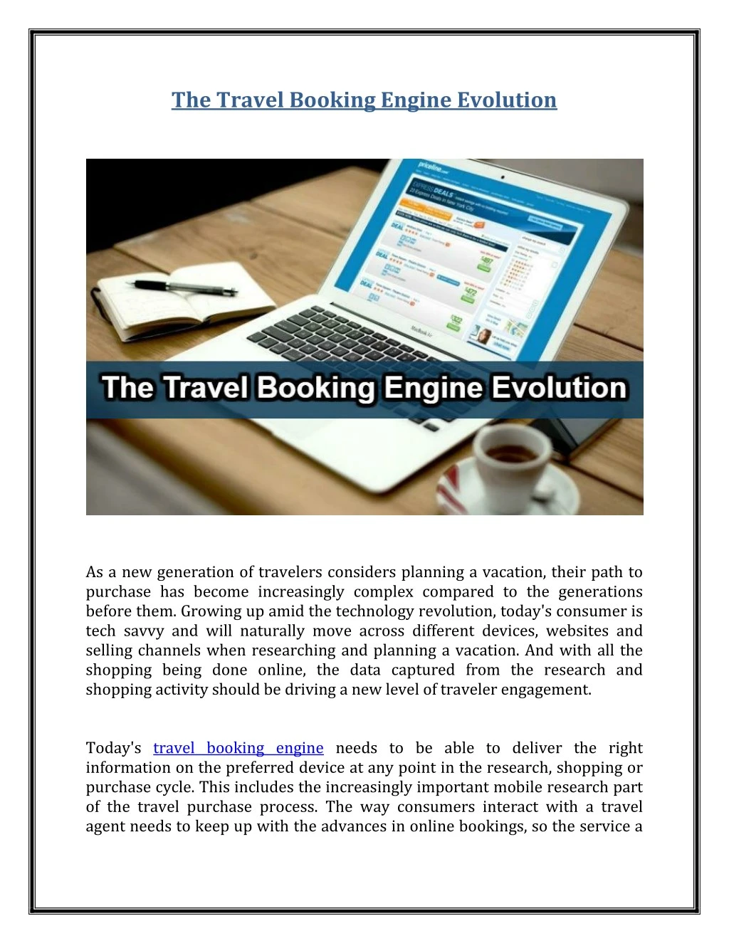 the travel booking engine evolution