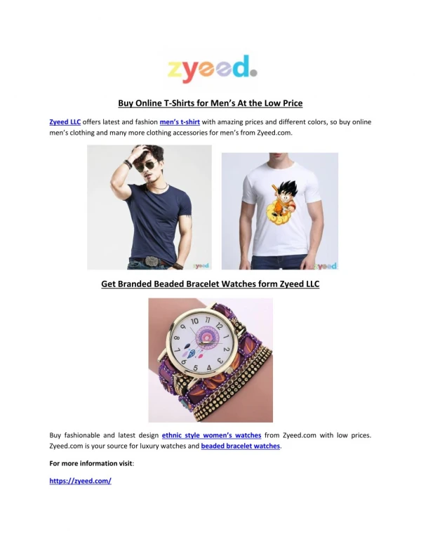 Buy Online T-Shirts for Men’s At the Low Price – Zyeed LLC