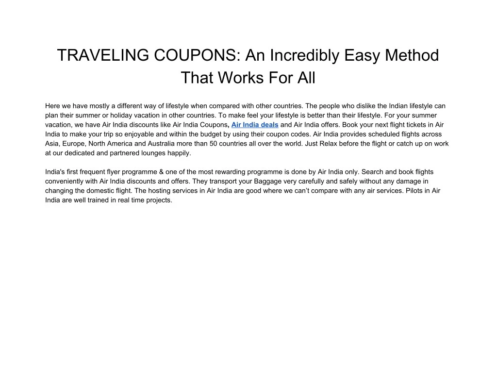 traveling coupons an incredibly easy method that