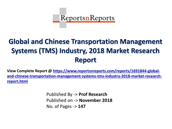 Transportation Management Systems (TMS) Market 2023 Size, Share, Growth, Trends, Forecast and Industry analysis