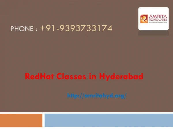 RedHat Classes in Hyderabad