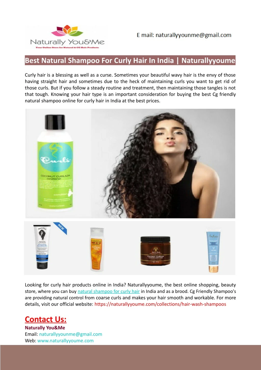 best natural shampoo for curly hair in india