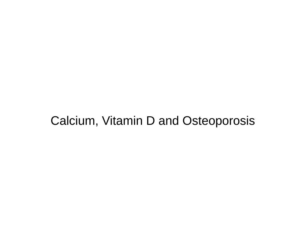 calcium vitamin d and osteoporosis