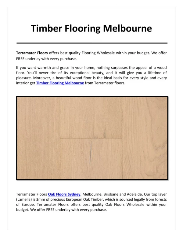 Oak Flooring Sydney