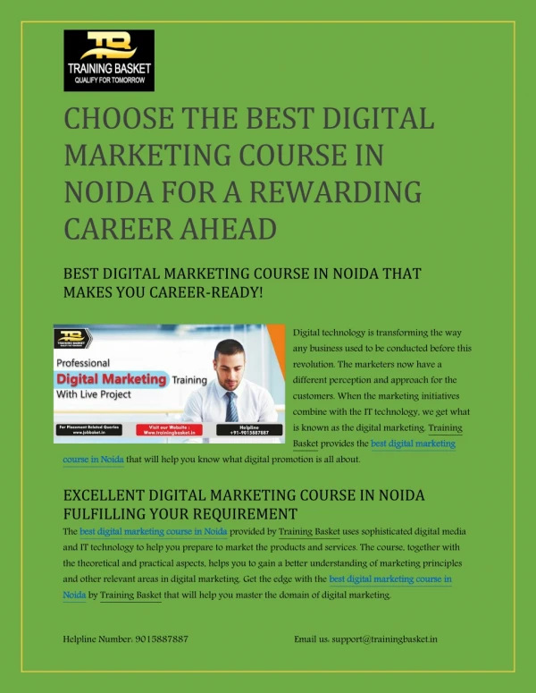 BEST DIGITAL MARKETING COURSE IN NOIDA TO GAIN MAXIMUM CAREER BOOST