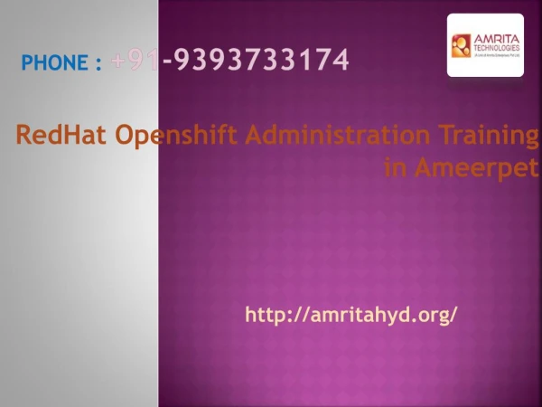 RedHat Openshift Administration Training in Ameerpet