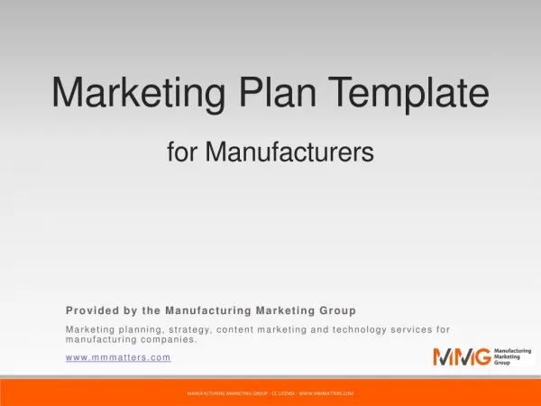 Marketing Plan Template for Manufacturers