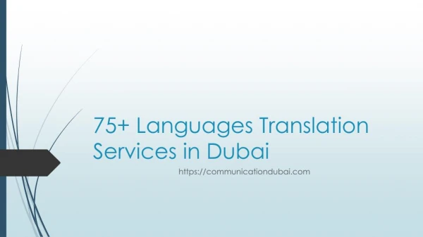 Translation Services in 75 Languages