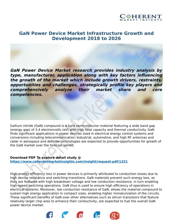 GaN Power Device Market Infrastructure Growth and Development 2018 to 2026