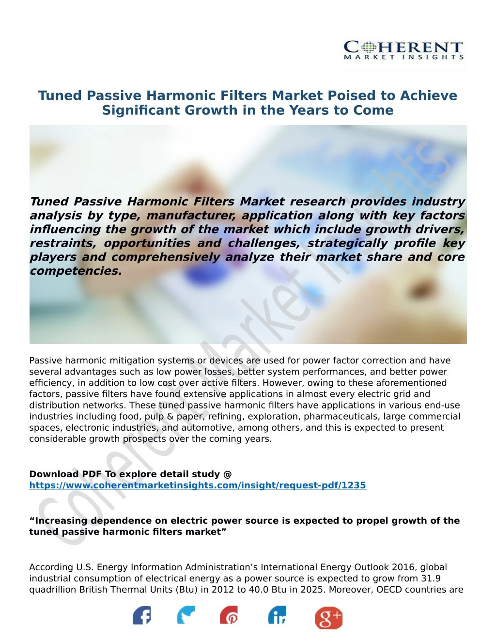 tuned passive harmonic filters market poised
