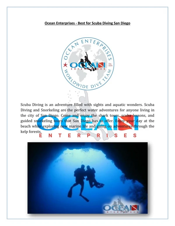 Ocean Enterprises - Best for Scuba Diving San Diego