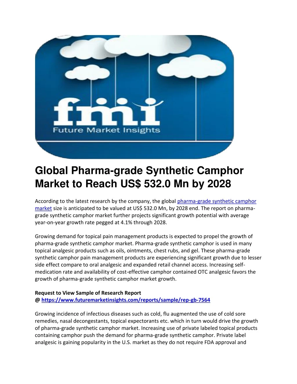 global pharma grade synthetic camphor market