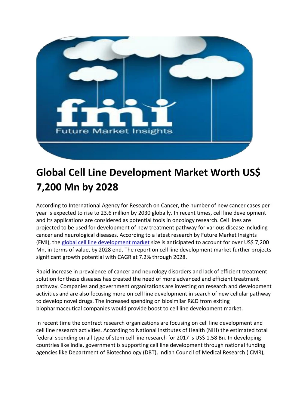 global cell line development market worth