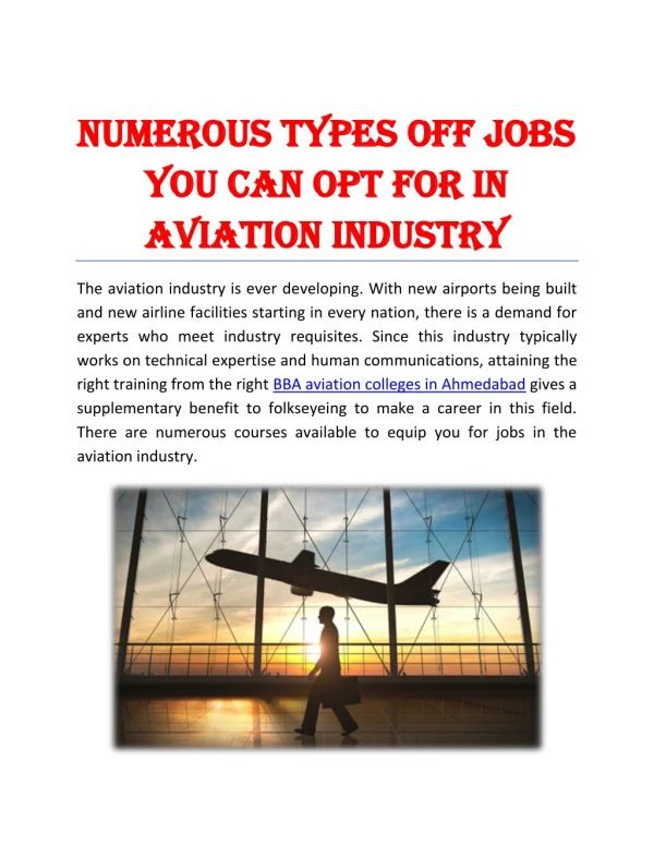 BBA Aviation colleges in Ahmedabad