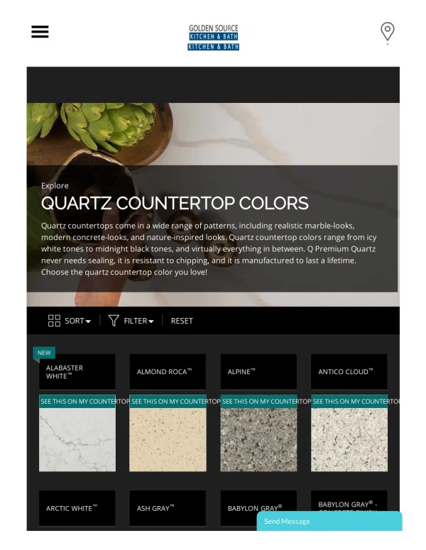 Quartz countertop colors