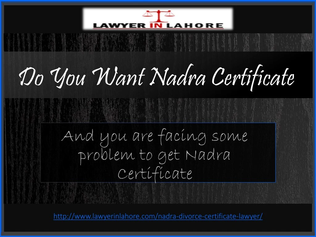 do you want nadra certificate