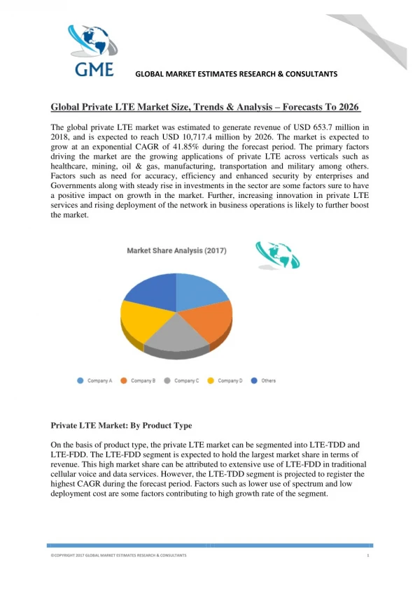 Global Private LTE Market Size, Trends & Analysis - Forecasts To 2026