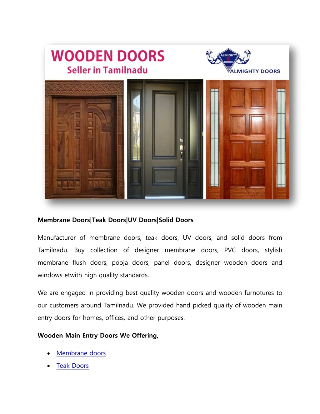 membrane doors teak doors uv doors solid doors