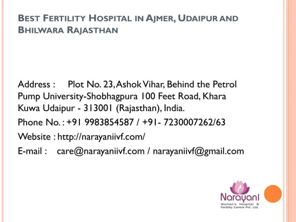 Best Fertility Hospital in Ajmer, Udaipur and Bhilwara Rajasthan