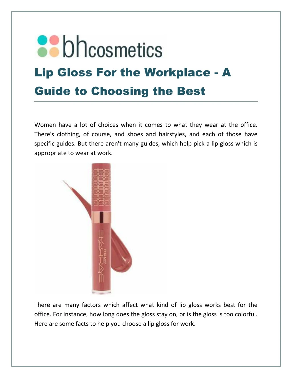 lip gloss for the workplace a guide to choosing