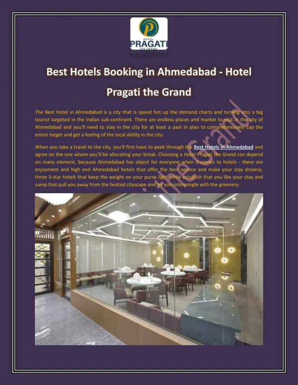 Best Hotels Booking in Ahmedabad - Hotel Pragati the Grand