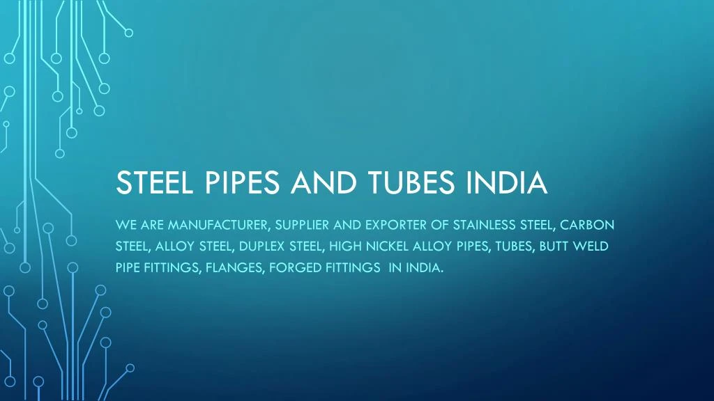 steel pipes and tubes india