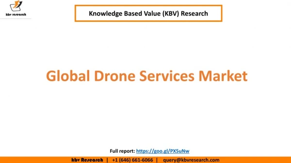 Global Drone Services Market to reach a market size of $14.1 billion by 2022 - KBV Research