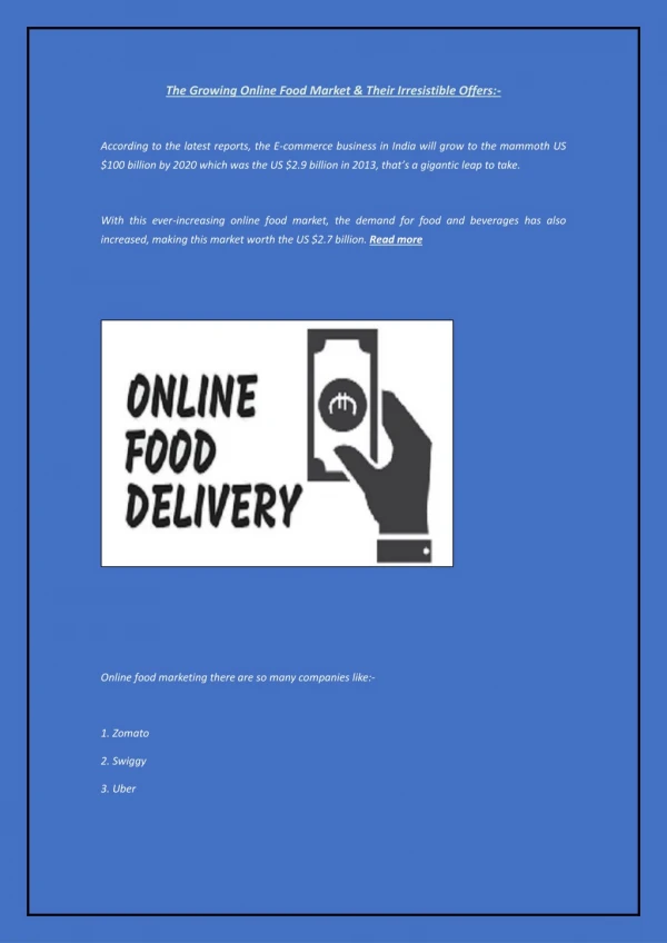 The Growing Online Food Market & Their Irresistible Offers