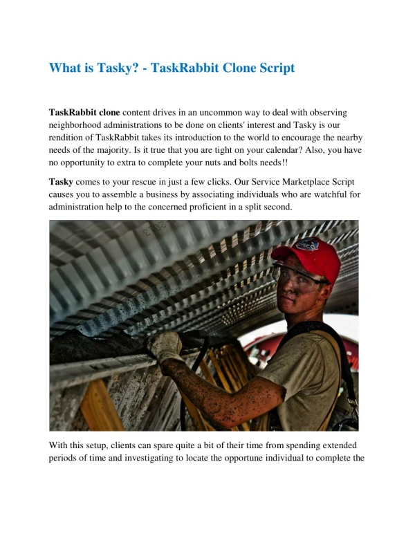 What is Tasky-TaskRabbit Clone Script