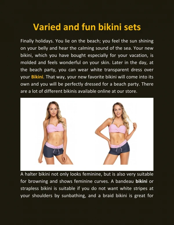 Varied and fun bikini sets
