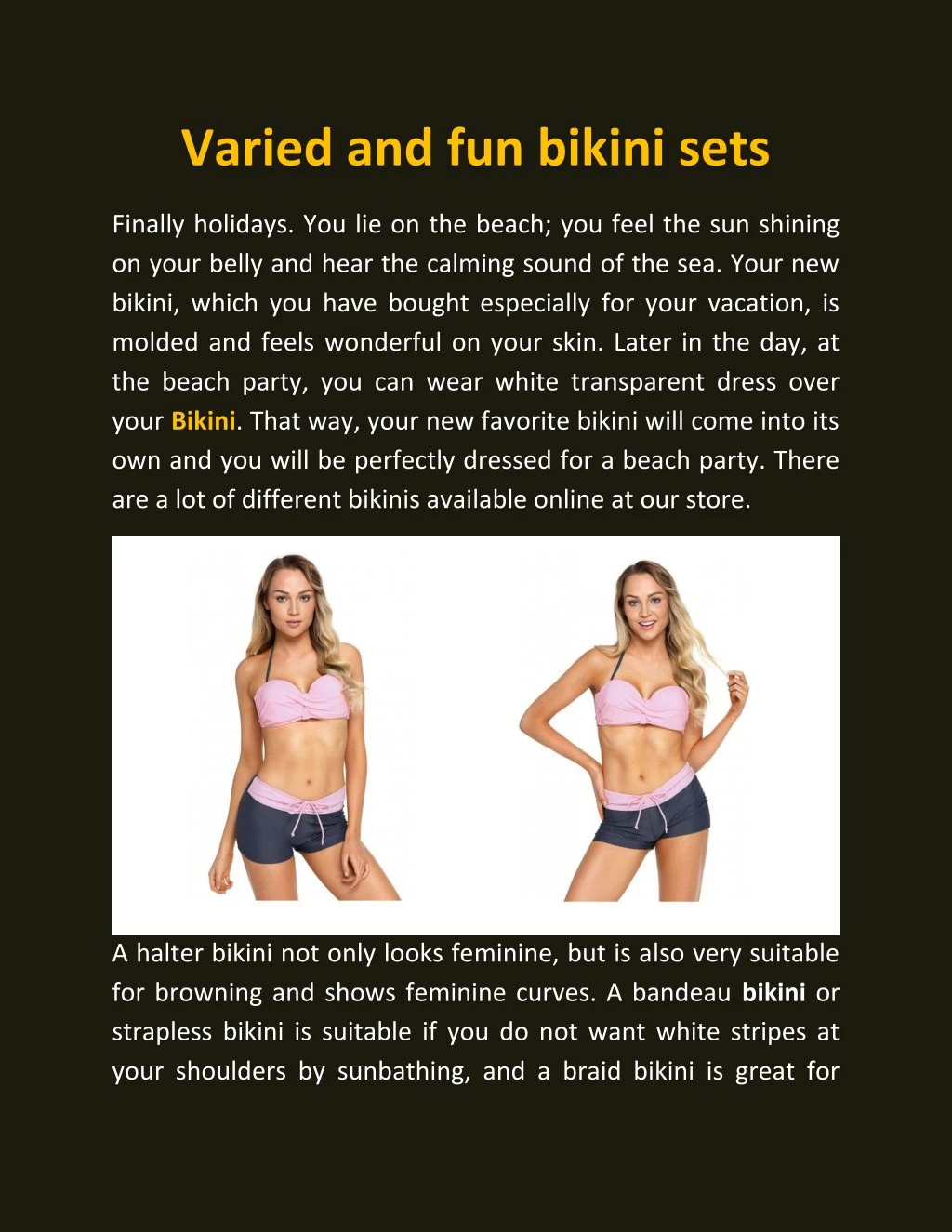 varied and fun bikini sets