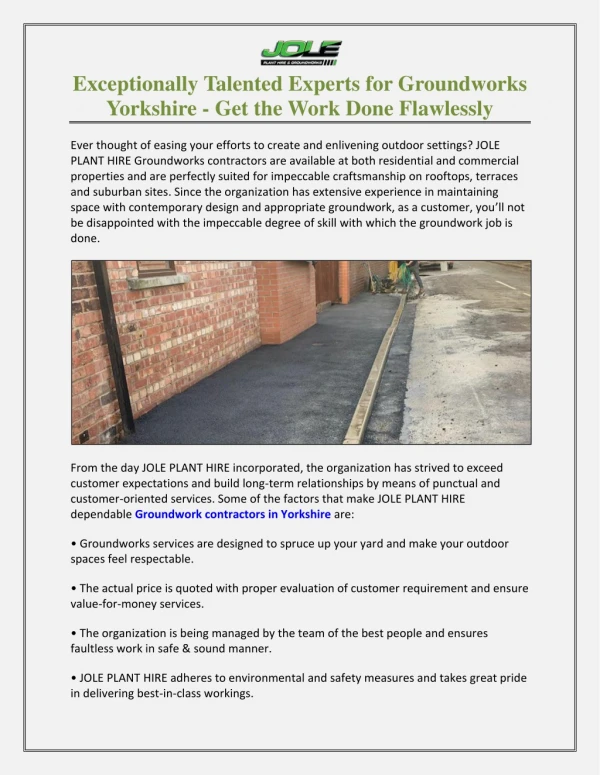 Exceptionally Talented Experts for Groundworks Yorkshire