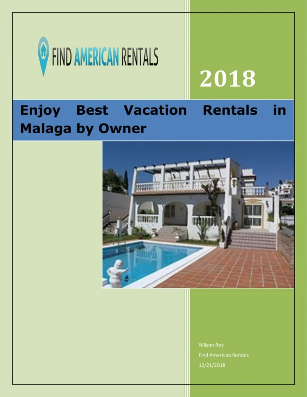Enjoy Best Vacation Rentals in Malaga by Owner