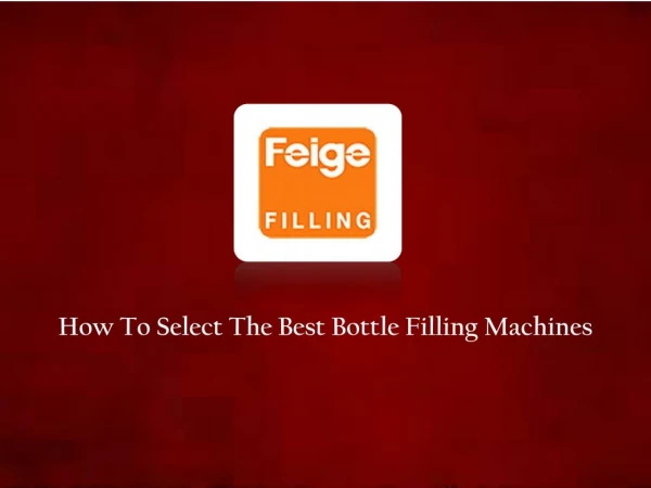 Bottle Filling Machines