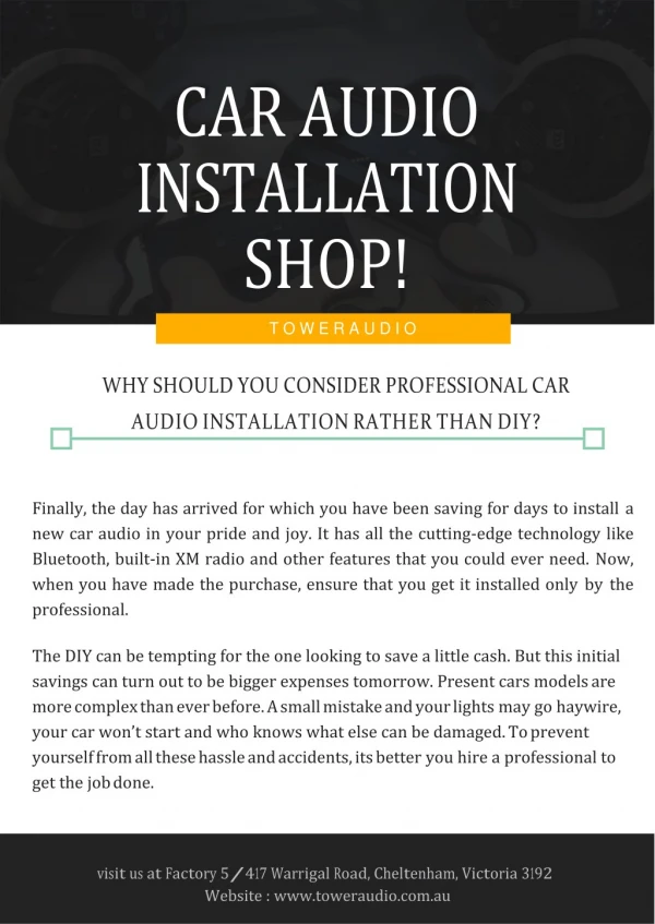 Why Should You Consider Professional Car Audio Installation Rather Than DIY?