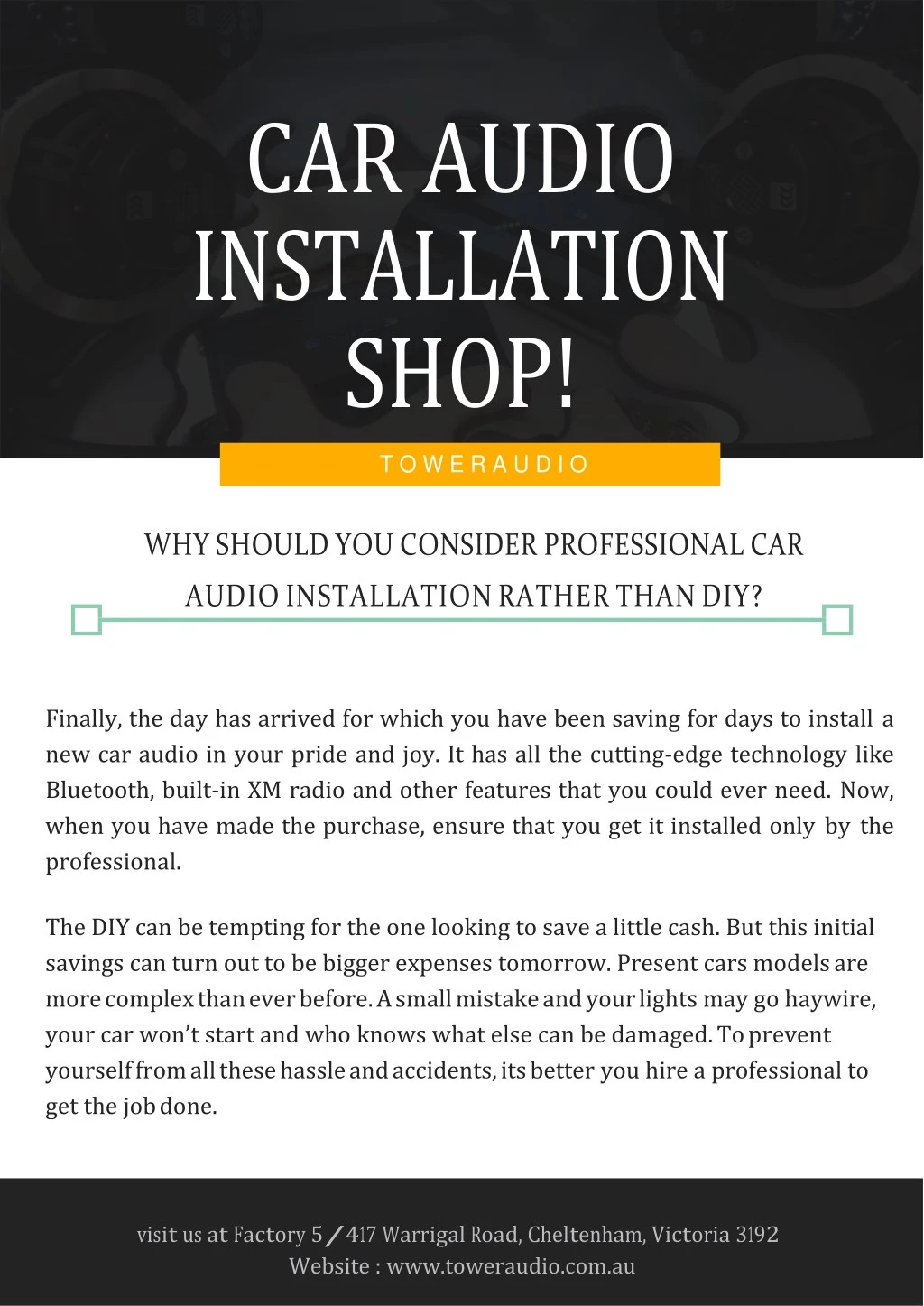 car audio installation shop