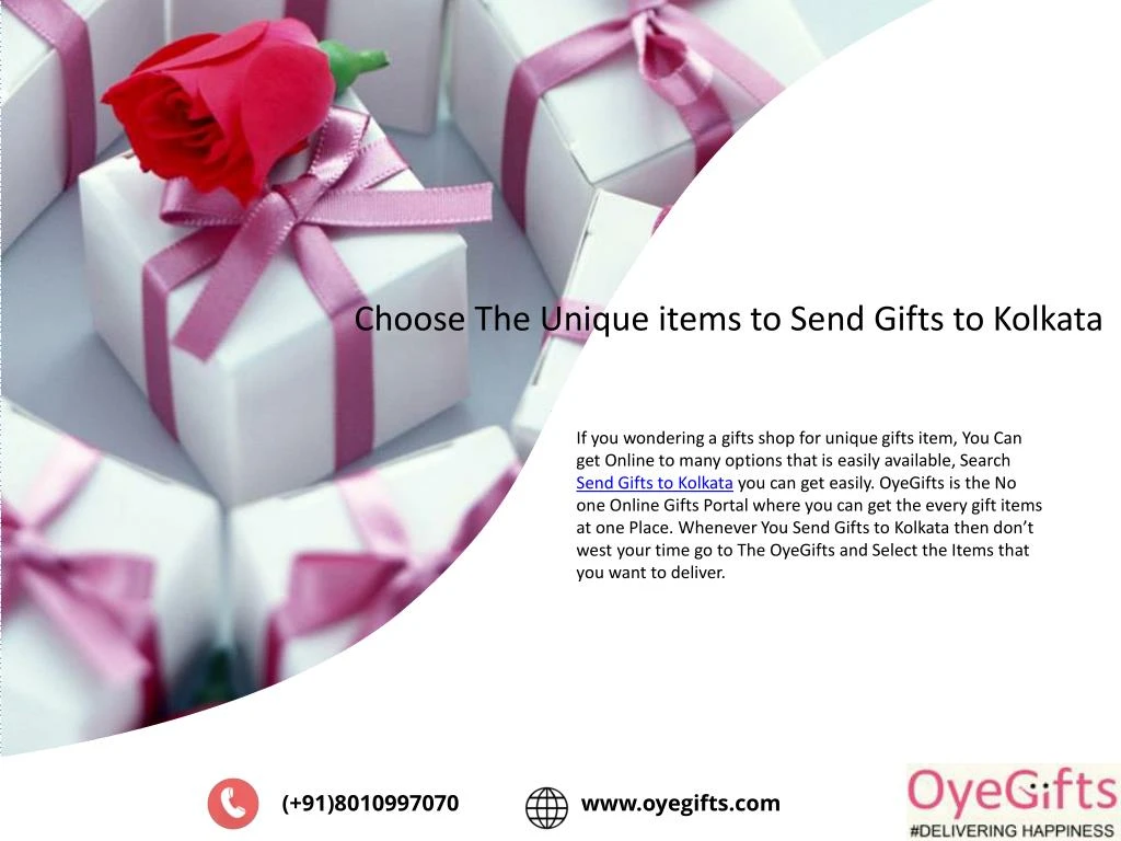 choose the unique items to send gifts to kolkata