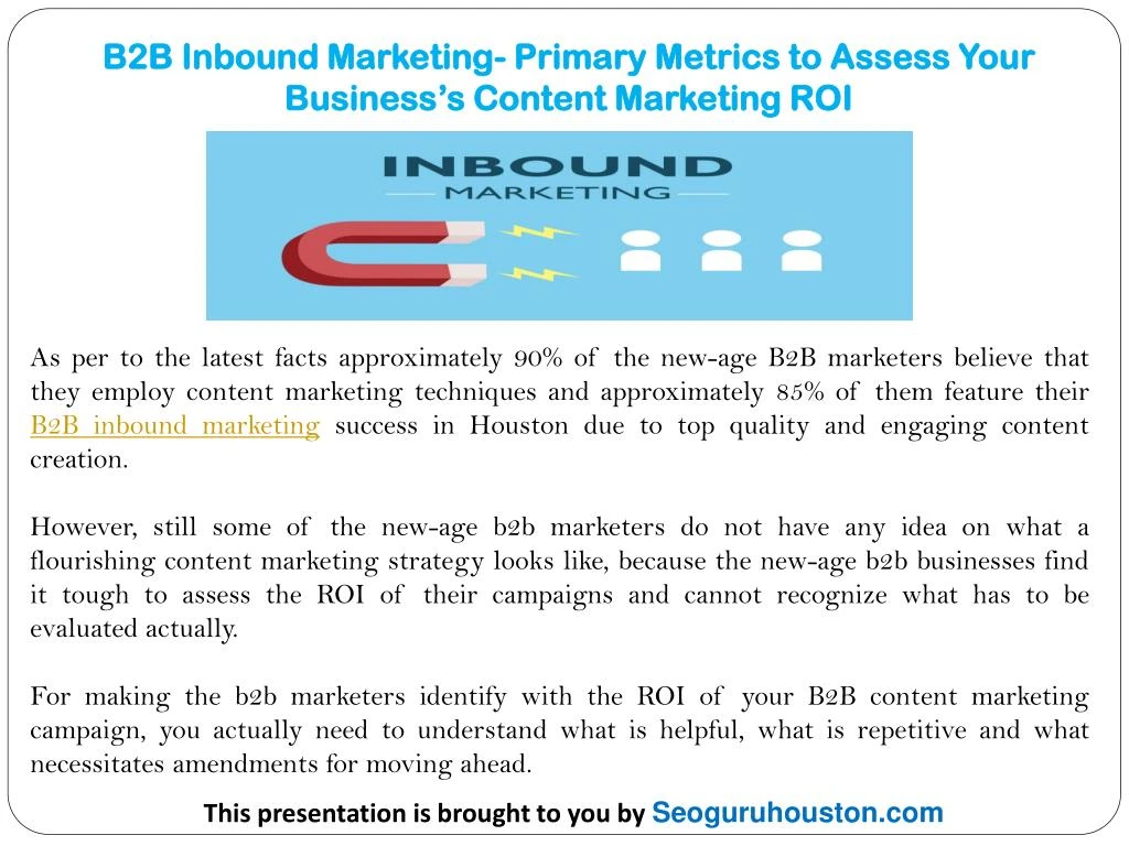 b2b inbound marketing primary metrics to assess