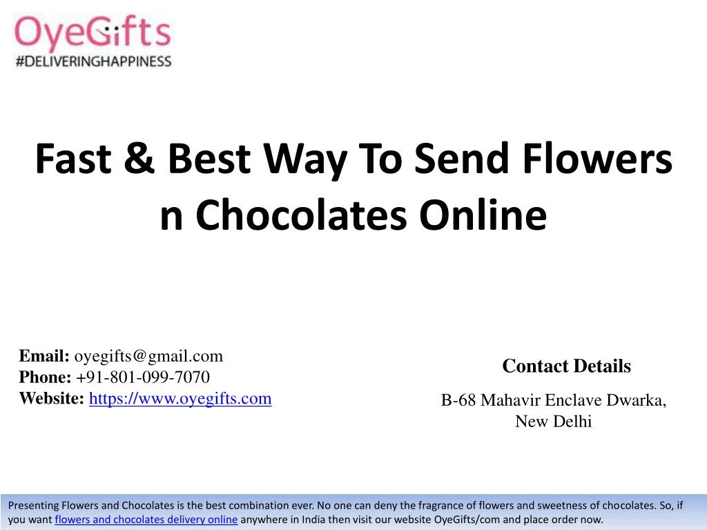 fast best way to send flowers n chocolates online