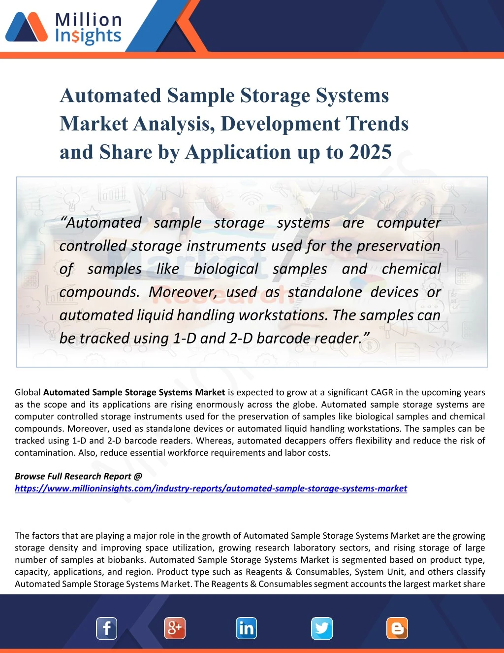 automated sample storage systems market analysis